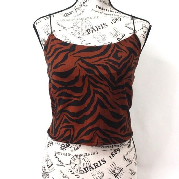 NWT Gaze Zebra Print Crop Top in M - Picture 1 of 4